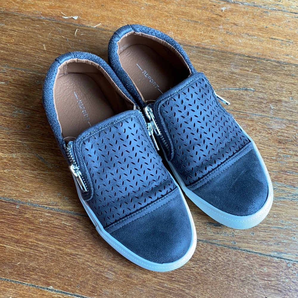Gray slip on shoes